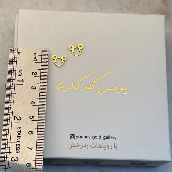 گوشواره میخی طلا میکی موس